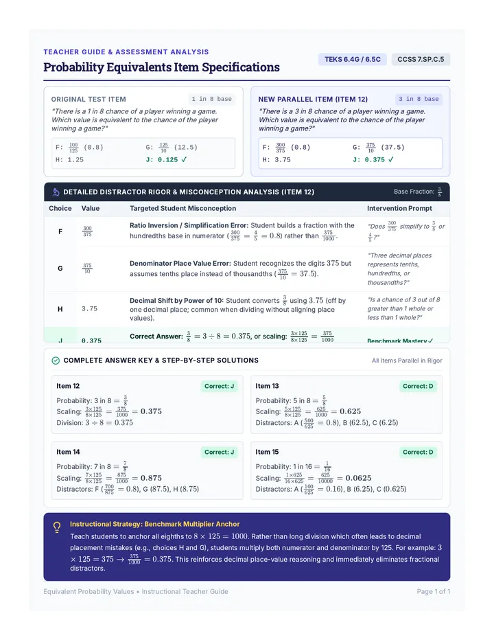 Equivalent Chance Teacher Guide