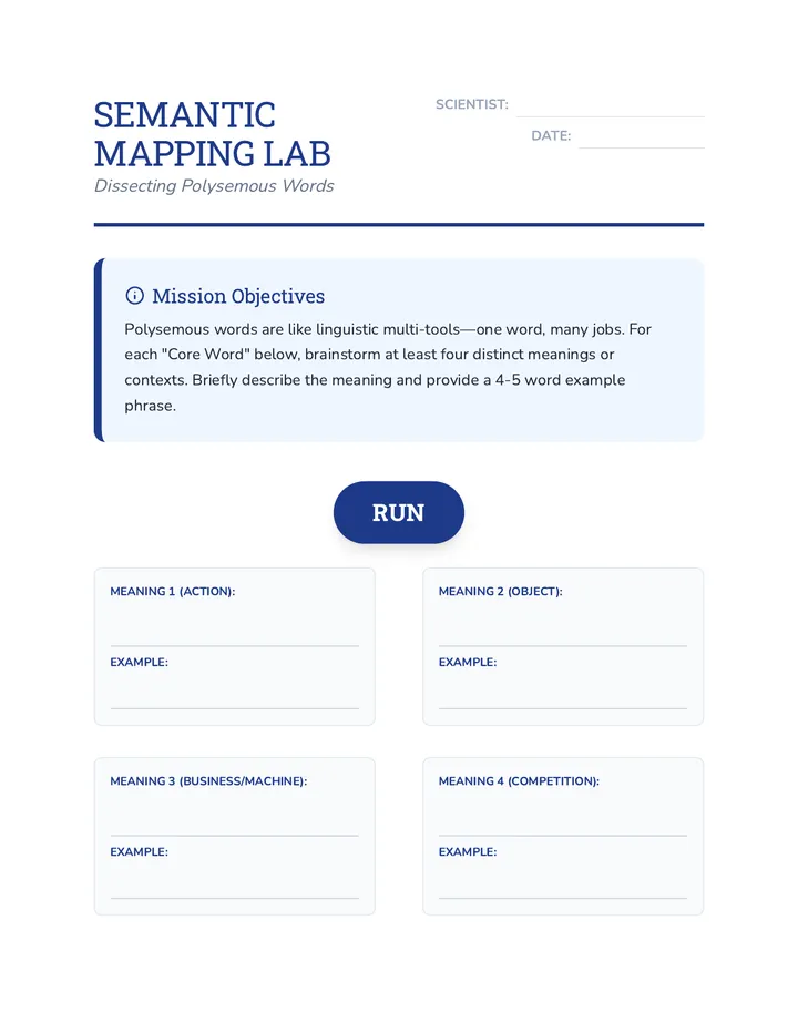 Semantic Mapping Lab Worksheet