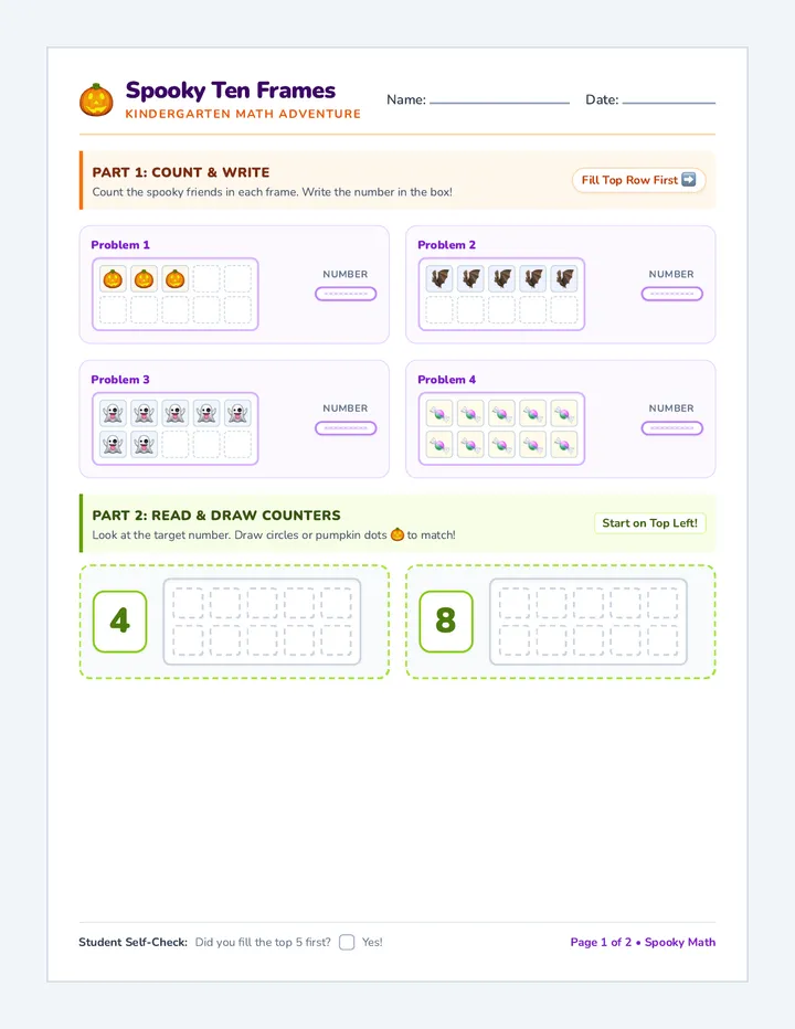 Cauldron Counters Worksheet