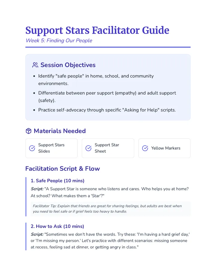 Support Stars Facilitator Guide