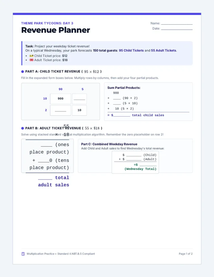Revenue Planner Worksheet