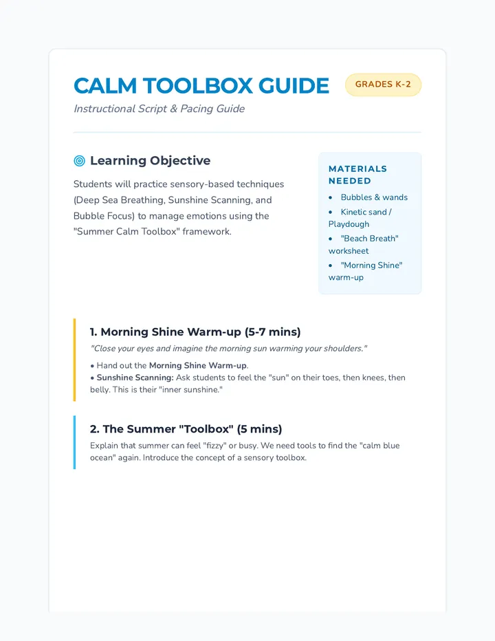 Summer Calm Toolbox • Lesson • Lenny.com
