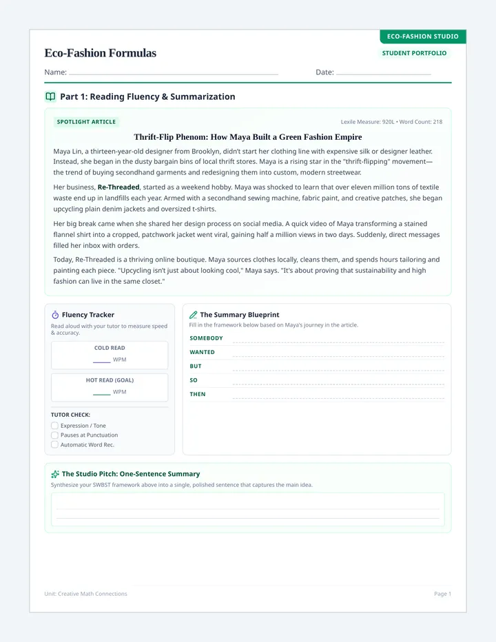Eco Fashion Student Workbook