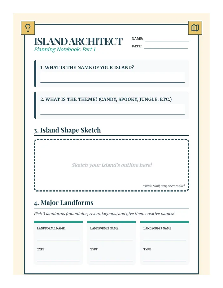 Neverland Brainstorming Worksheet