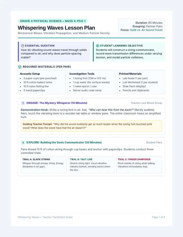 Whispering Waves Lesson Plan