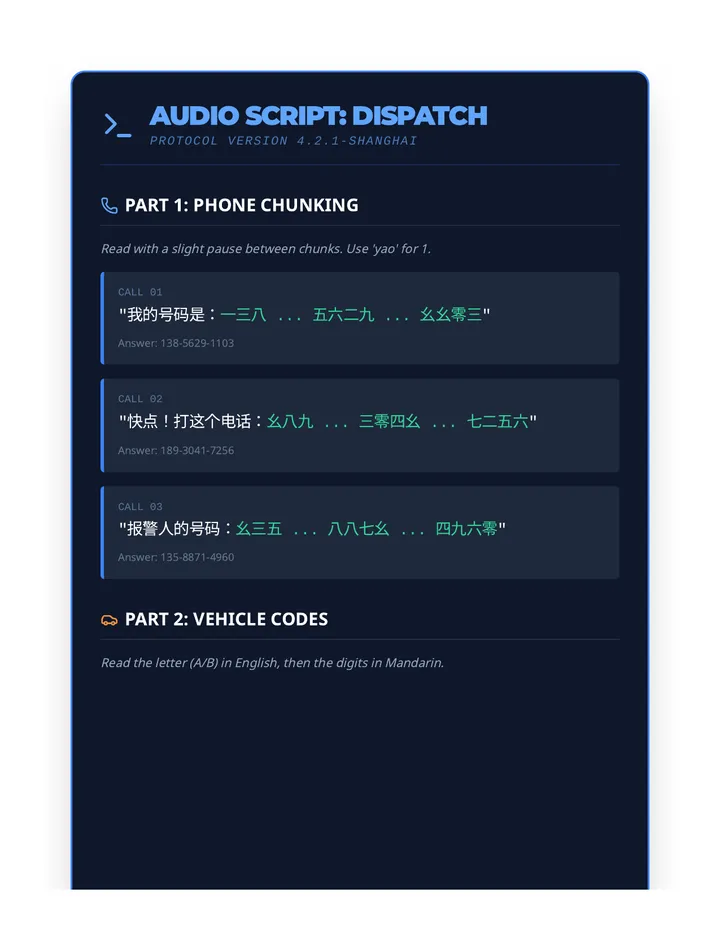 Dispatch Duty Audio Script