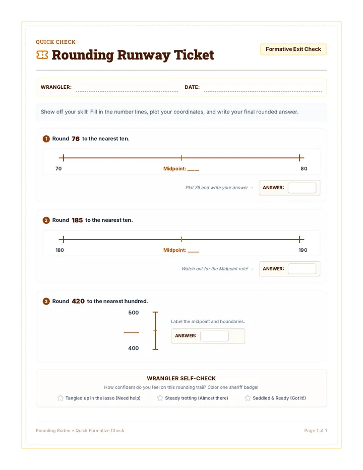 Rounding Rodeo Exit Ticket