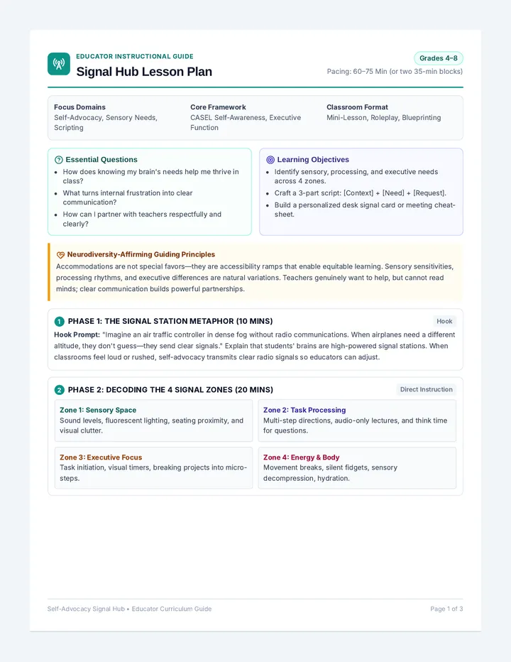 Signal Hub Lesson Plan