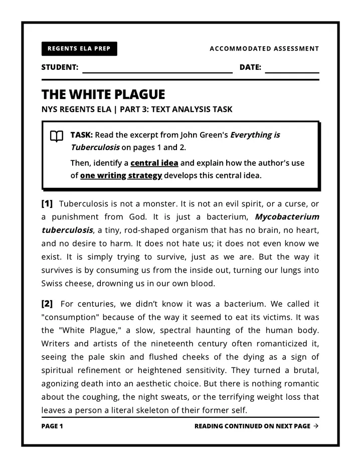 White Plague Accessible Task