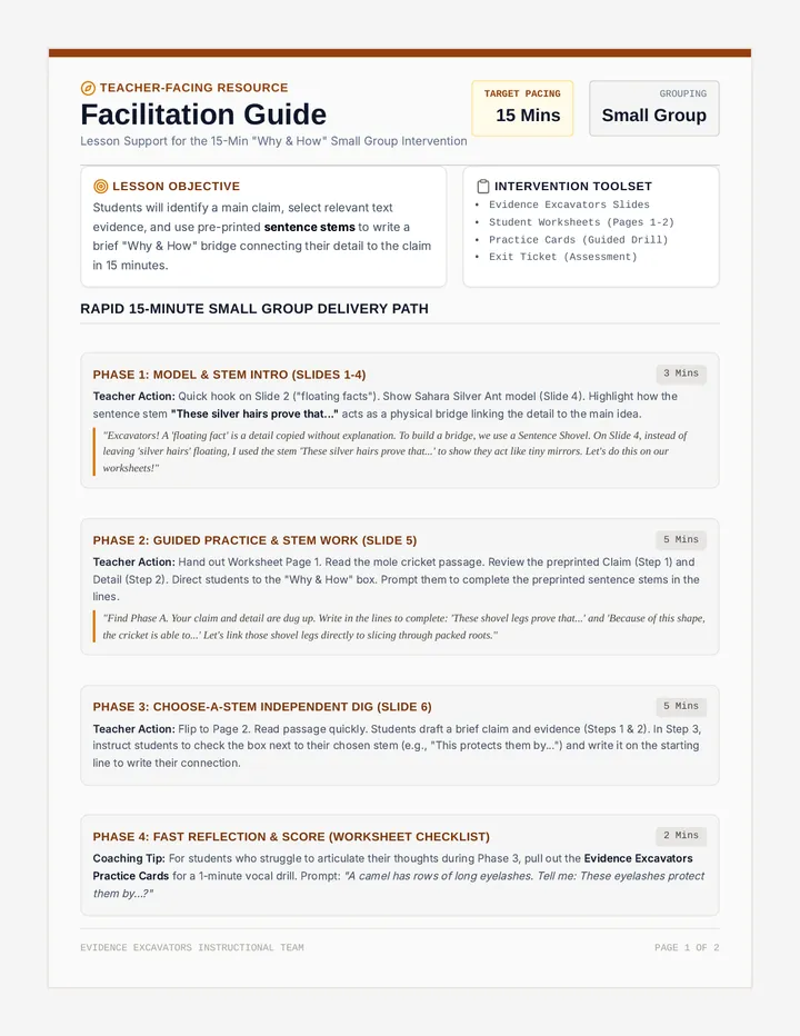 Evidence Excavators Facilitation Guide