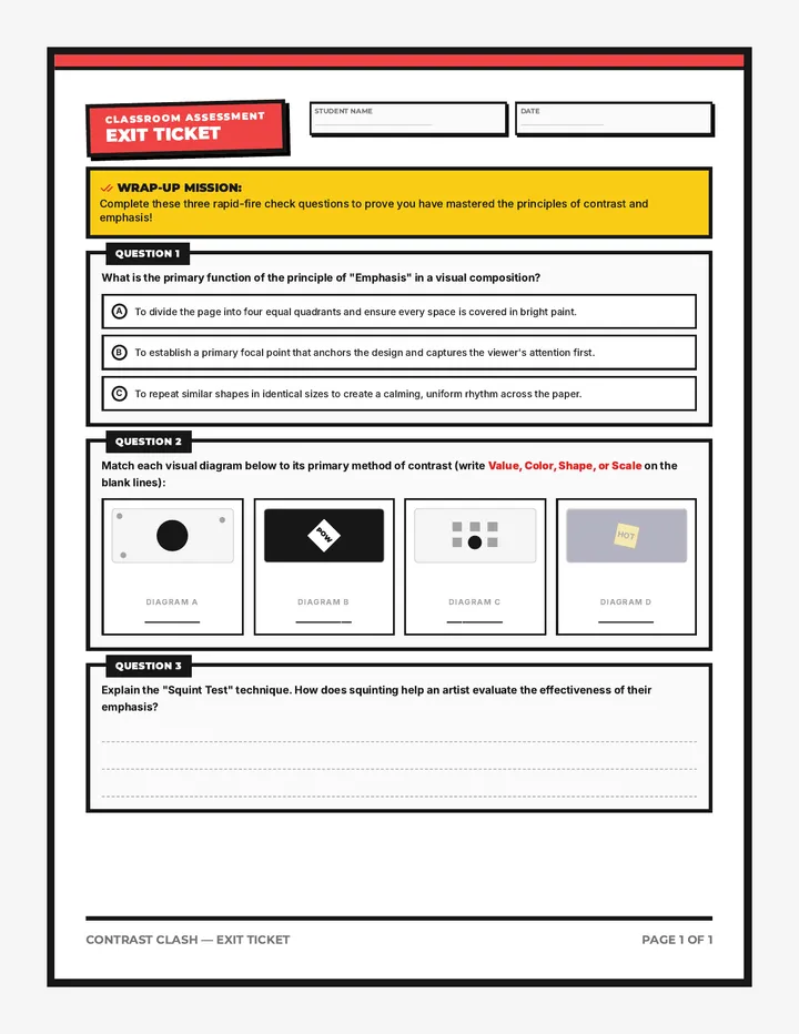 Contrast Clash Exit Ticket