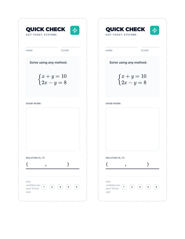 Quick Check Exit Ticket