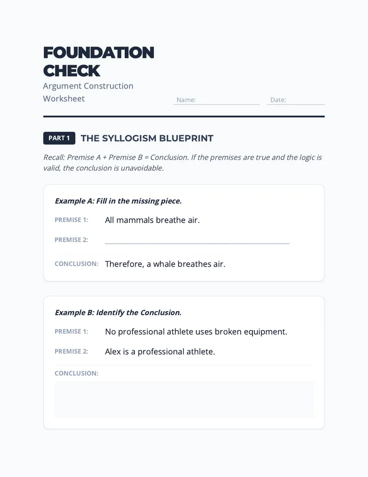 Foundation Check Worksheet