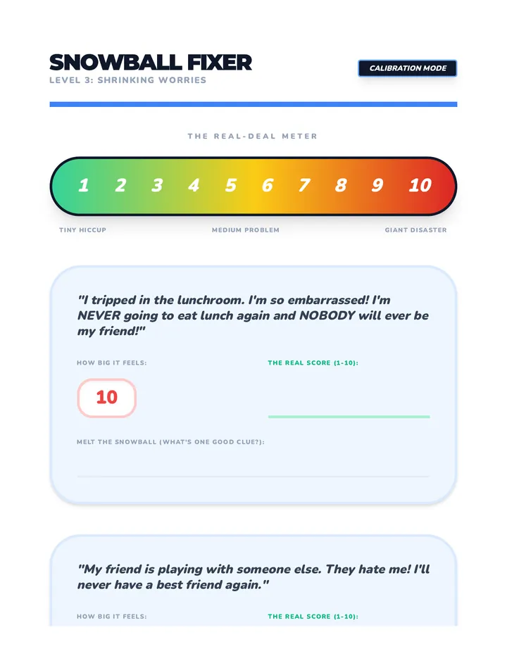 Snowball Fixer Worksheet