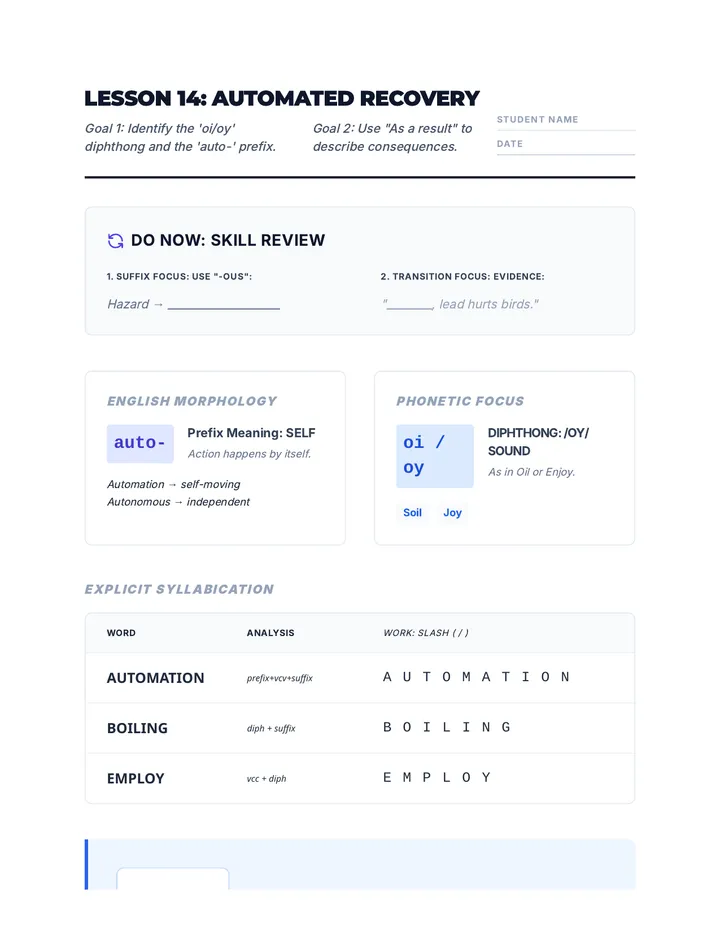 Automatic Restoration Handout 14