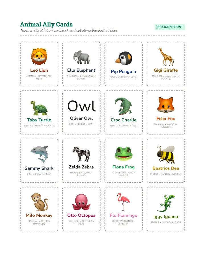Animal Pack Cards