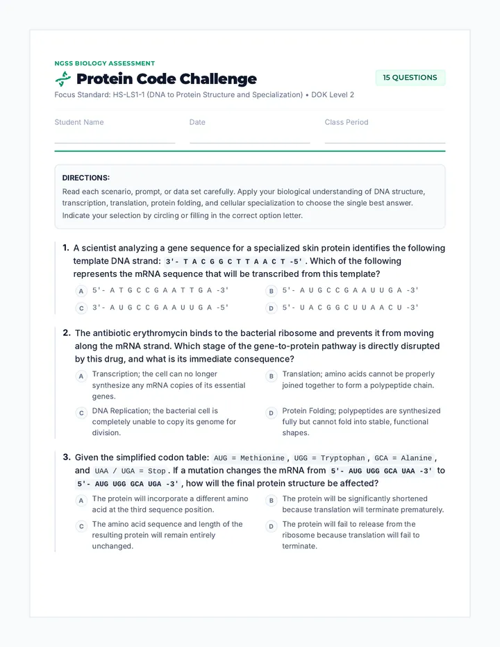 Protein Code Challenge Assessment