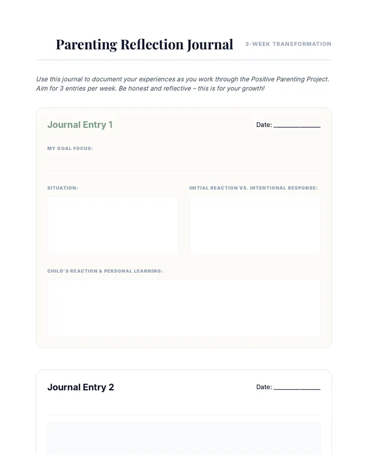 Parenting Reflection Journal