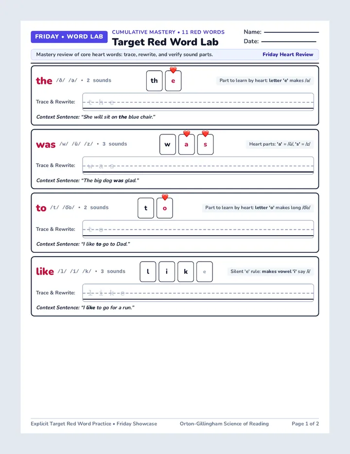 Friday Sentences Worksheet