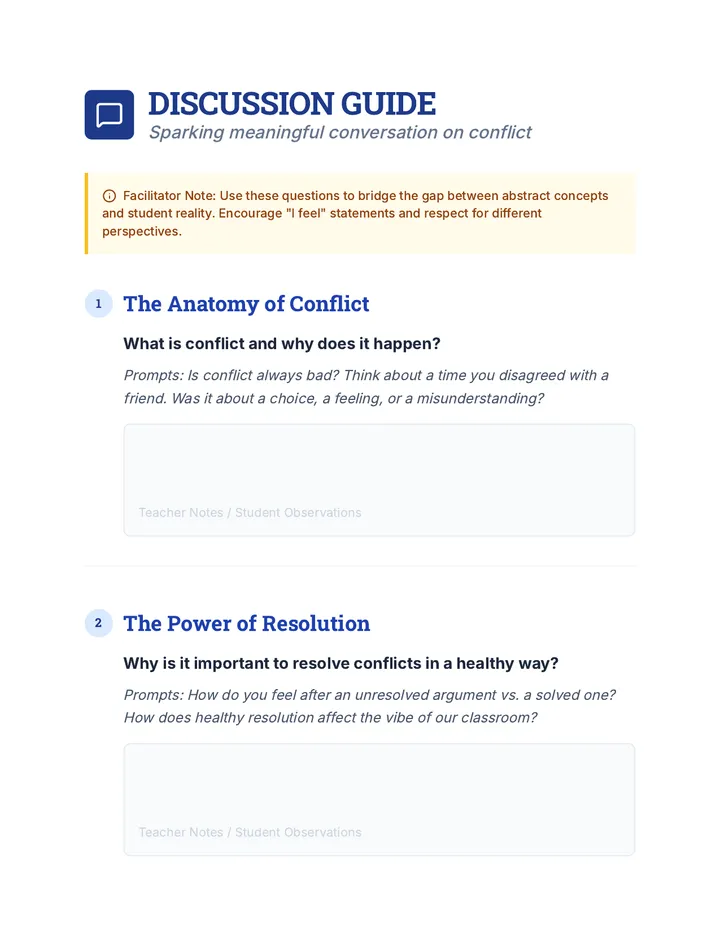 Conflict Discussion Questions Guide