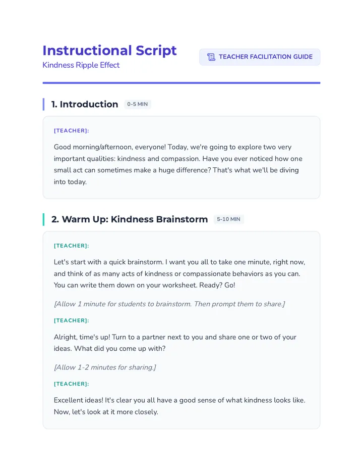 Kindness Ripple Effect Script