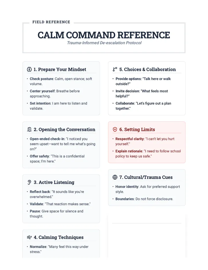 Calm Command Reference