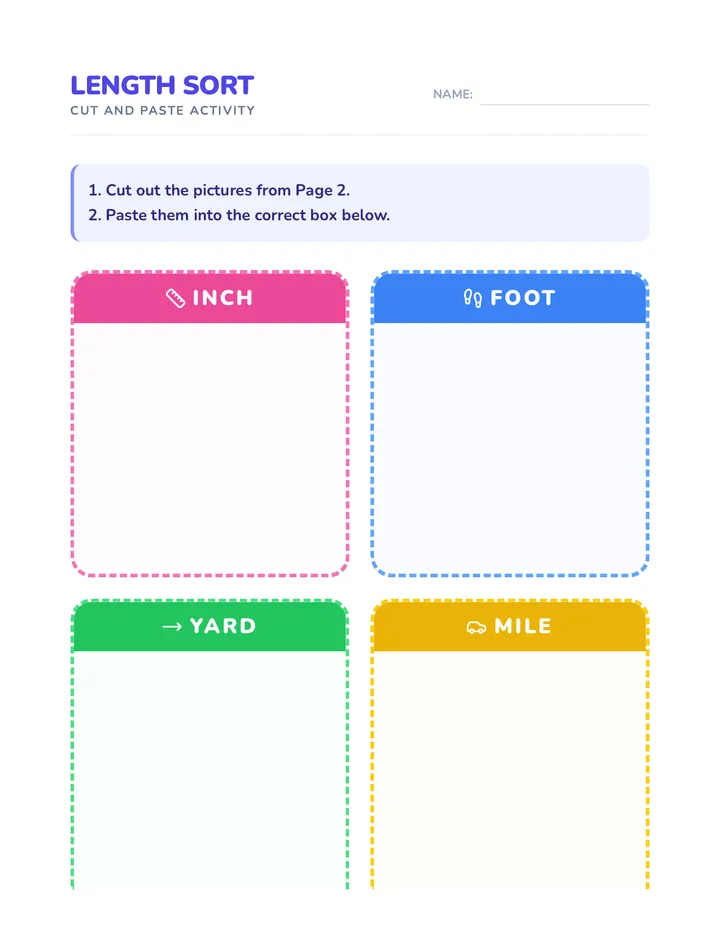 Length Sort Activity