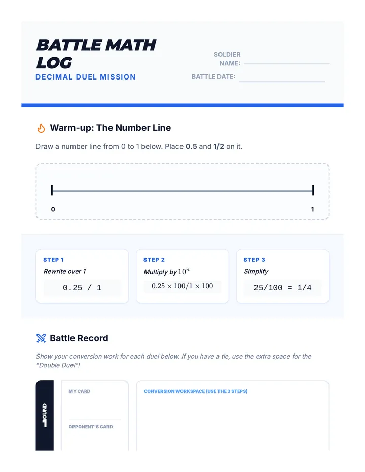 Decimal Duel Battle Log