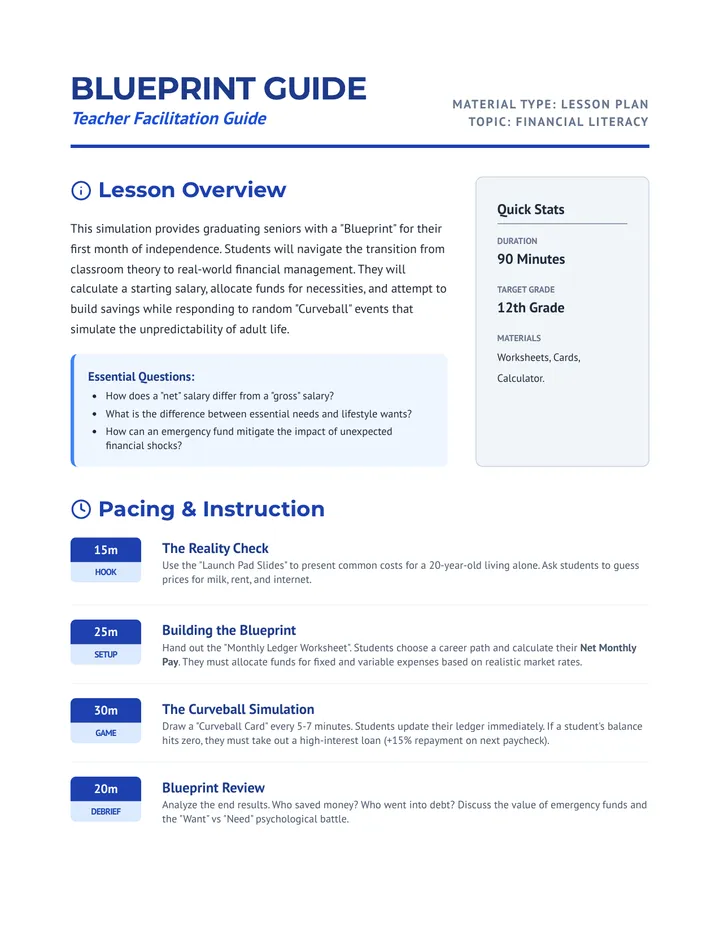 Blueprint Guide Teacher Guide