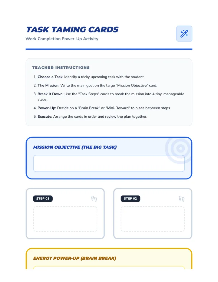 Work Completion Power-Up Activity