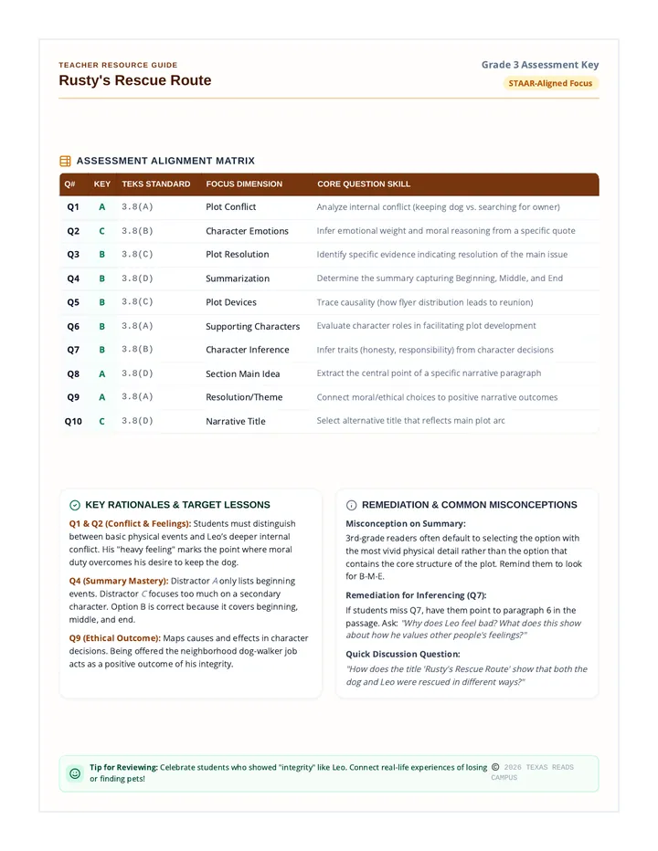 Rusty Rescue Answer Key