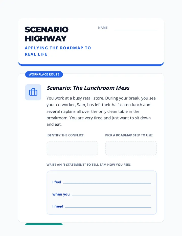 Scenario Highway Worksheet