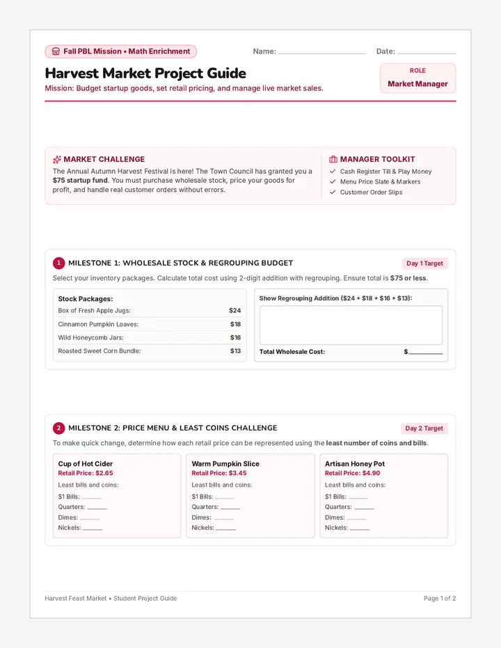 Harvest Market Project Guide
