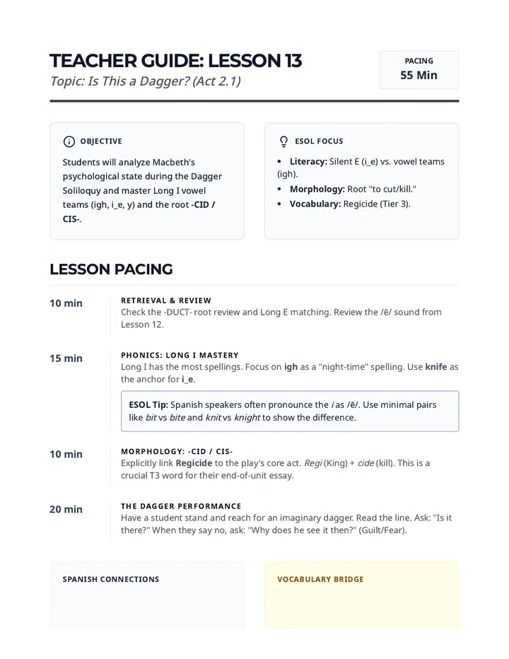 Is This a Dagger Teacher Guide