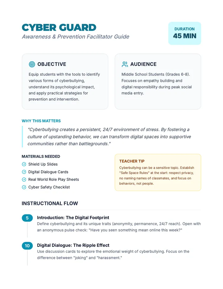 Cyber Guard Lesson Plan