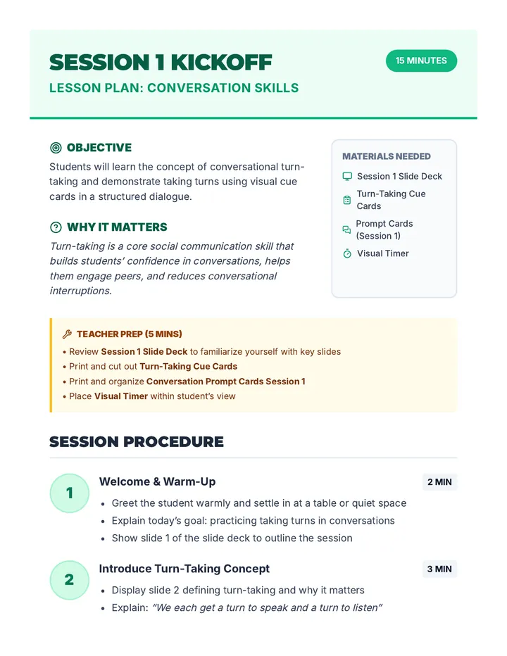 Session 1 Lesson Plan