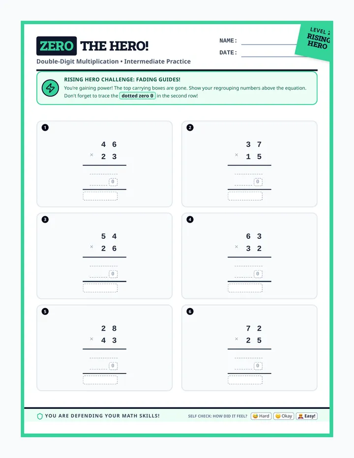 Zero Hero Level 2 Worksheet