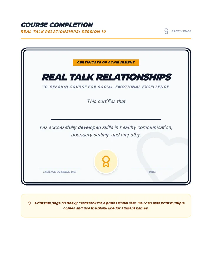 Completion Certificates Activity