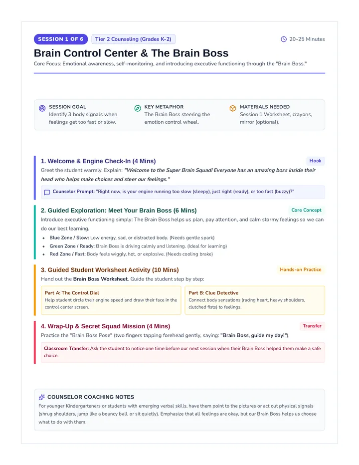 Brain Boss Counselor Guide
