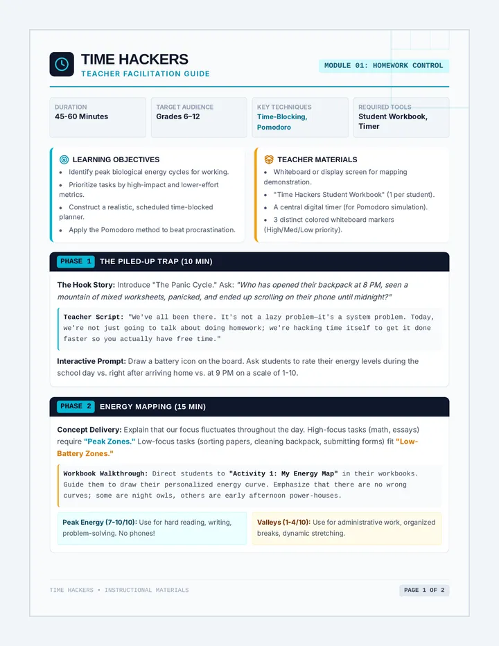Time Hackers Teacher Guide