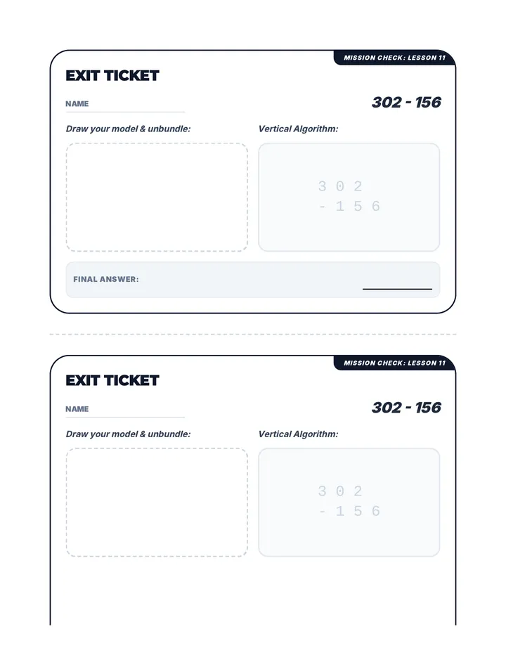 Zero Zone Exit Ticket
