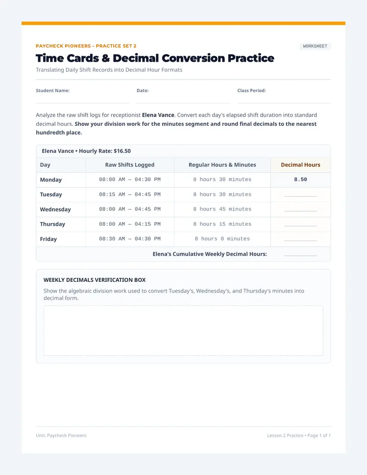 Time Cards Practice