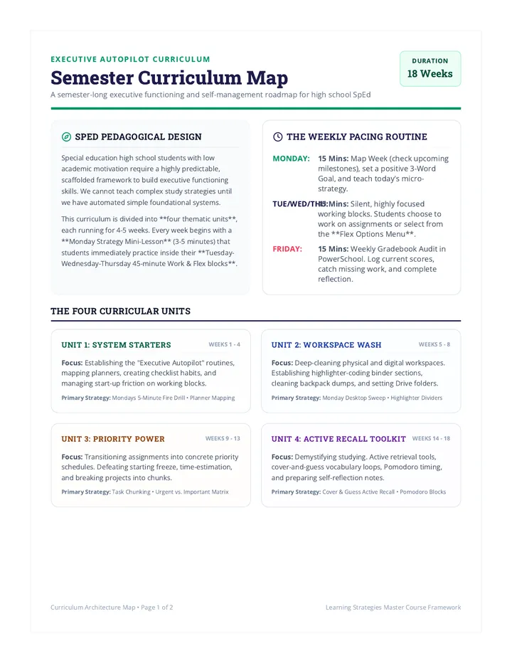 Semester Pacing Guide