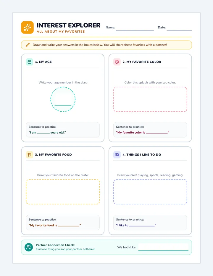 Interest Explorer Worksheet