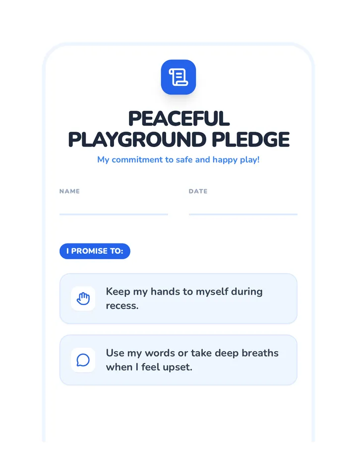 Peaceful Playground Pledge
