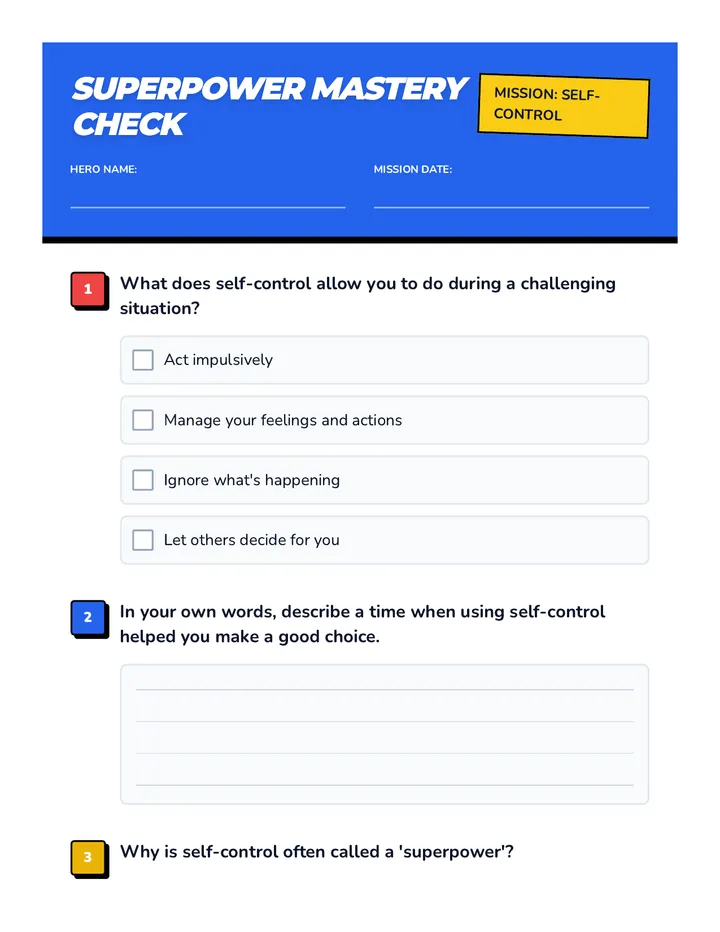 Self-Control Mastery Quiz