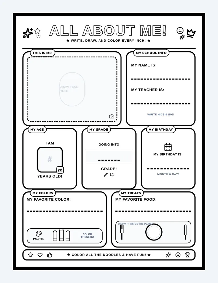 Doodle Me Coloring Sheet