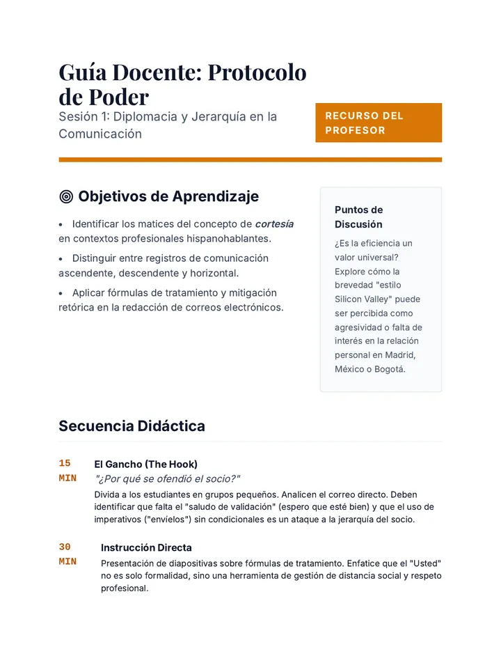 Protocolo de Poder Teacher Guide