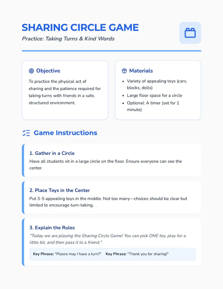 Sharing Circle Game Instructions