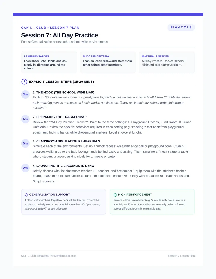 All Day Practice Lesson Plan
